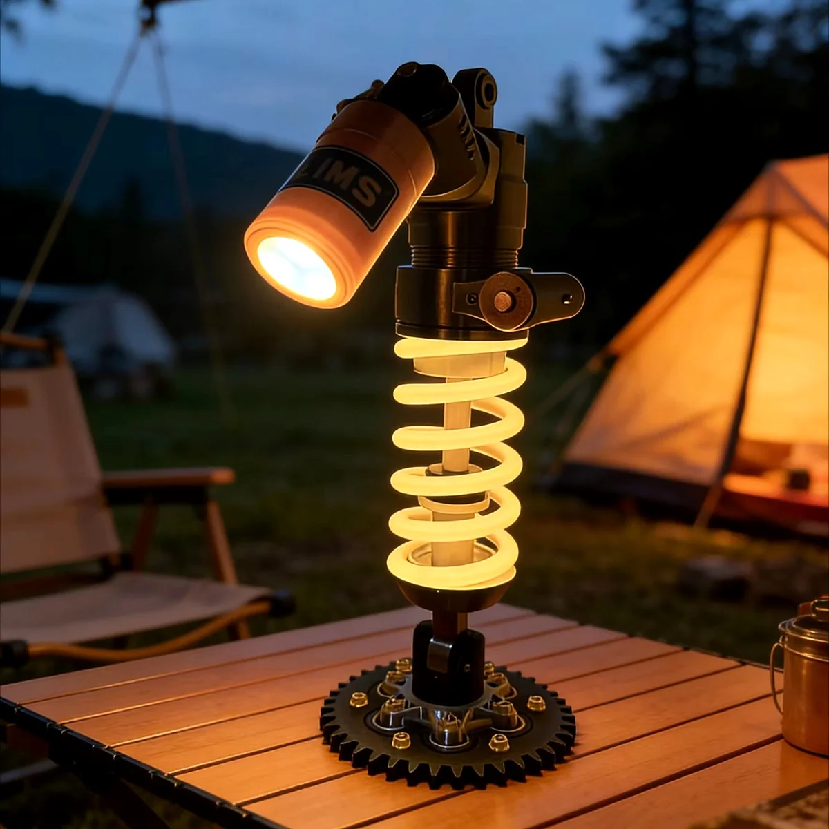 ✨ Ohlins Style Suspension Shock Absorber Desk Lamp | Industrial Mechanic LED Night Light