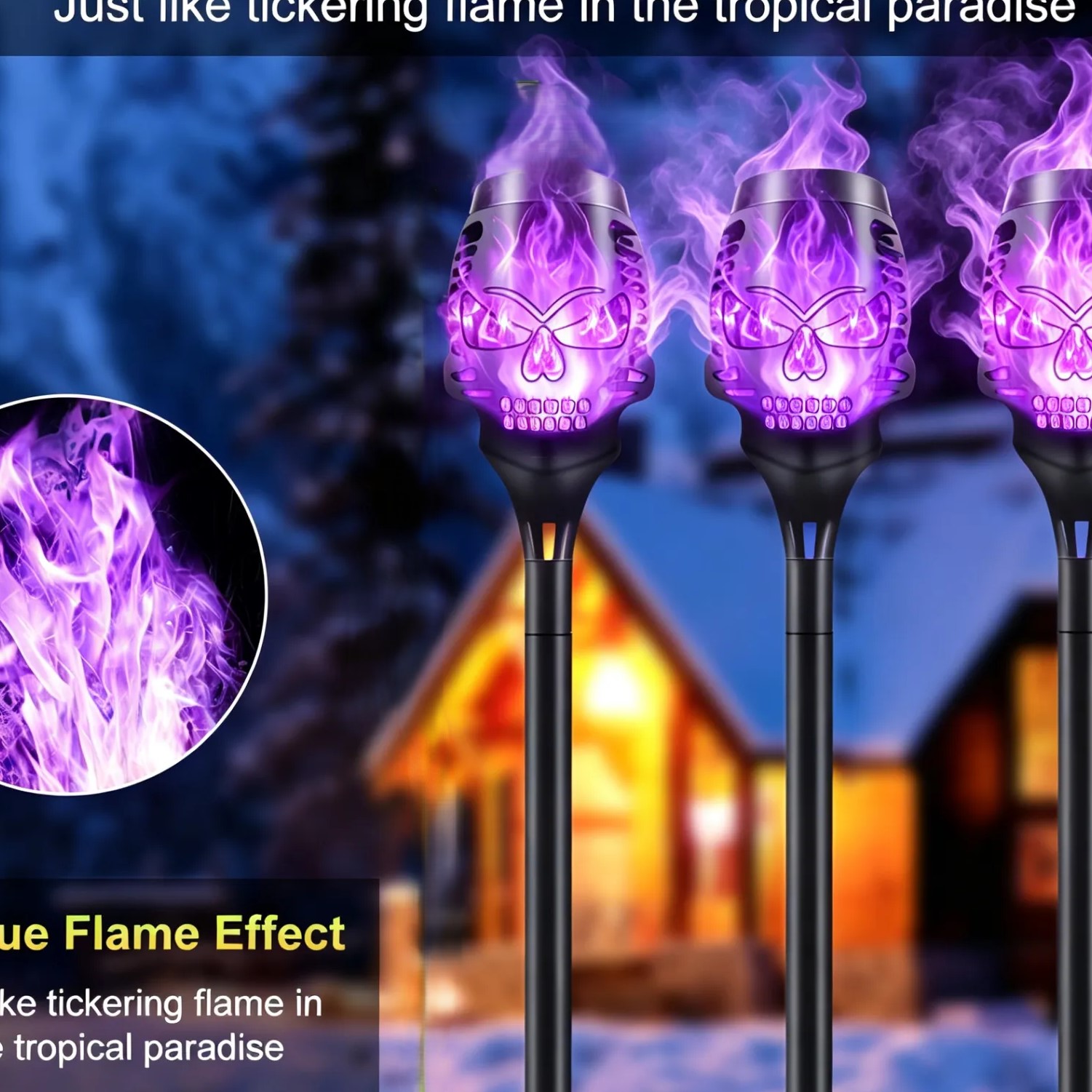 🔥Halloween Early Bird Special Sale 50% OFF🔥Halloween Solar Skull Flame Lights💀