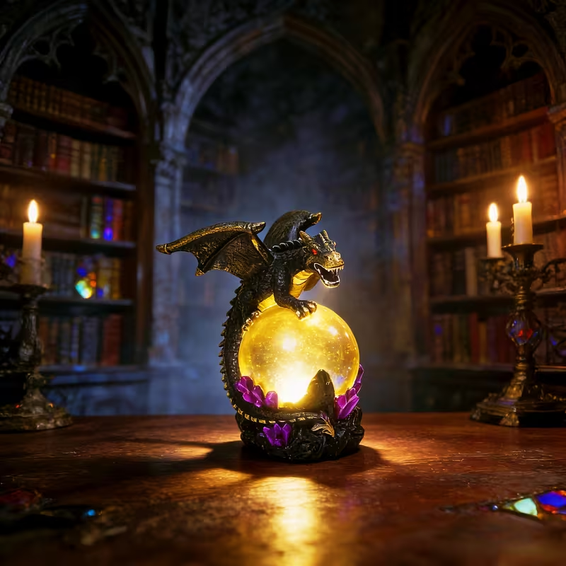 🐉Gothic Resin Dragon Statue Table Lamp