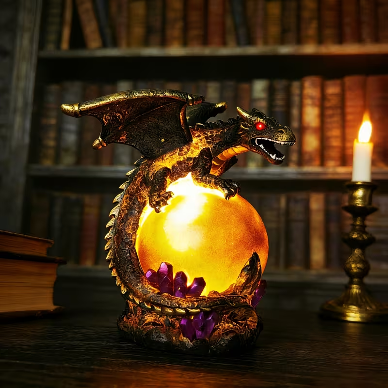 🐉Gothic Resin Dragon Statue Table Lamp