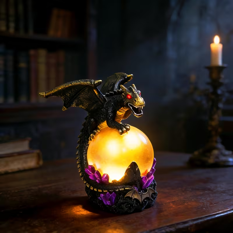 🐉Gothic Resin Dragon Statue Table Lamp