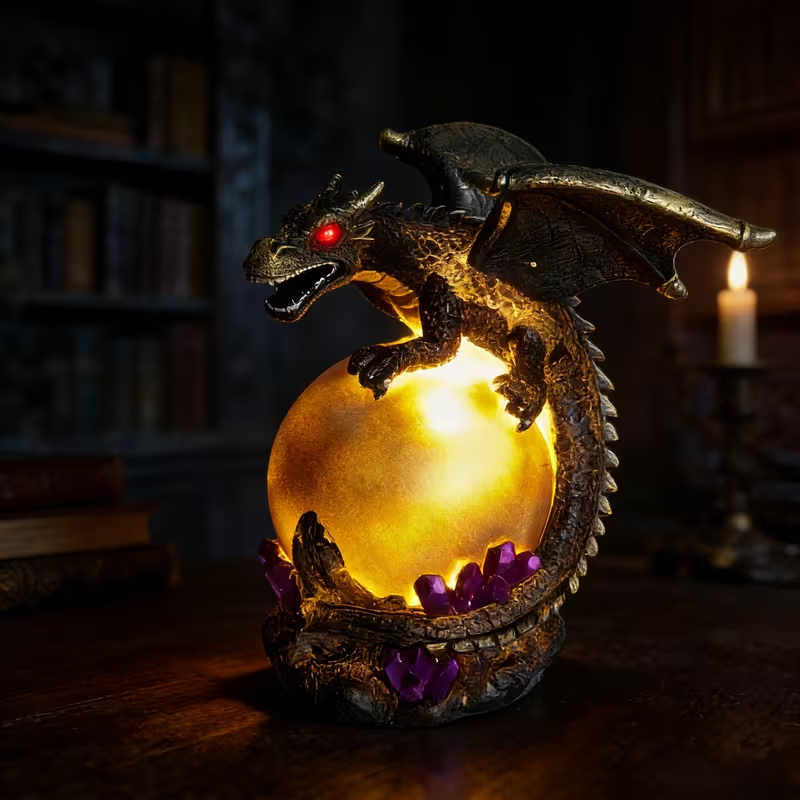🐉Gothic Resin Dragon Statue Table Lamp