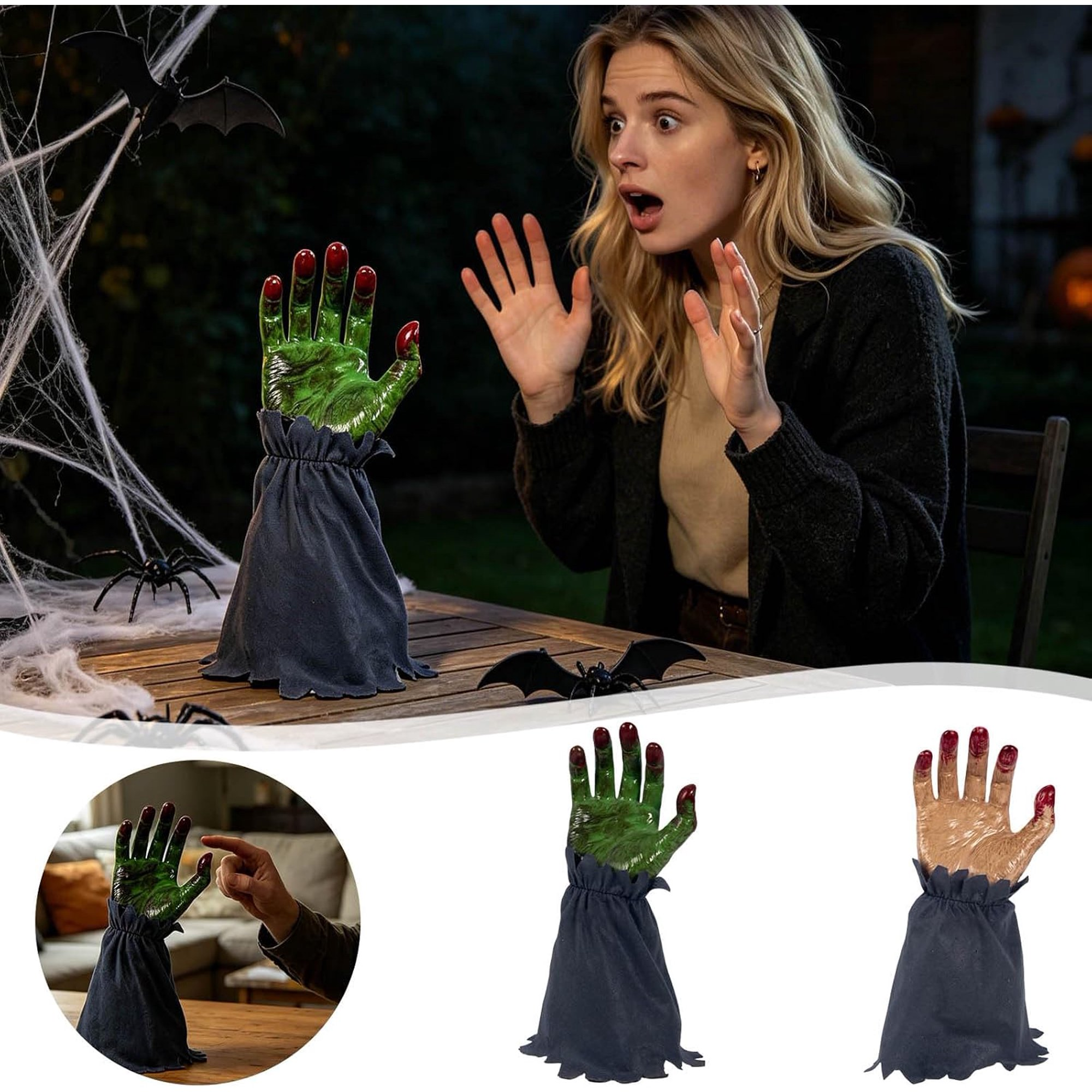 🧟Animated Jumping Zombie Witch Hand Halloween Decor