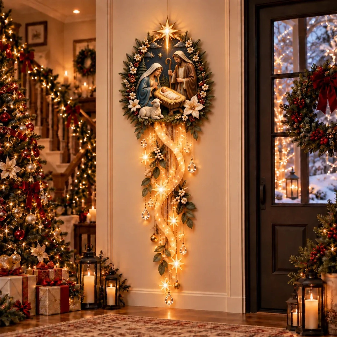 ✝️ Nativity Starfall Wall Light | Warm Golden Bethlehem Glow for Christmas Walls & Faith-Filled Homes ⭐