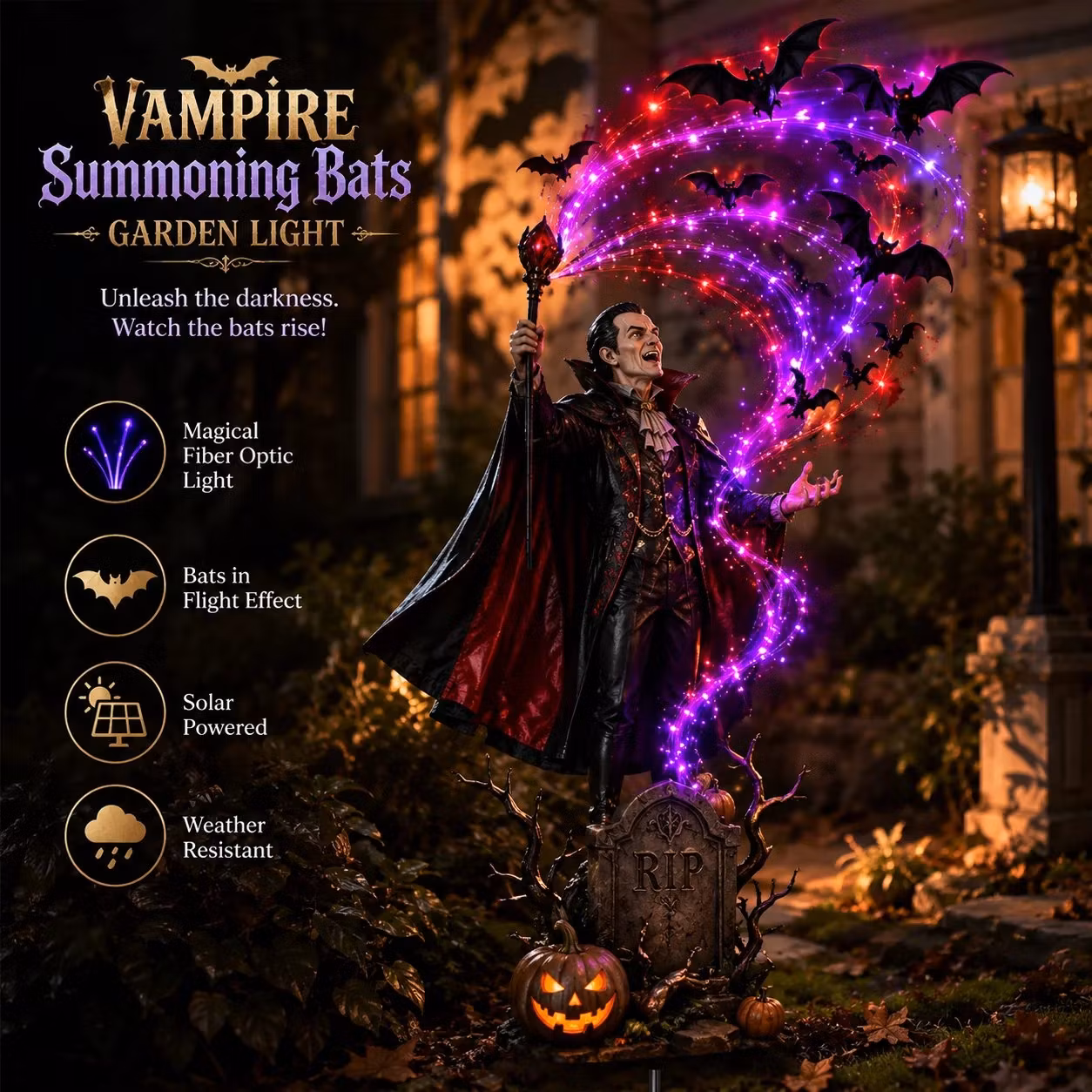 🦇Vampire Summoning Bats Garden Light