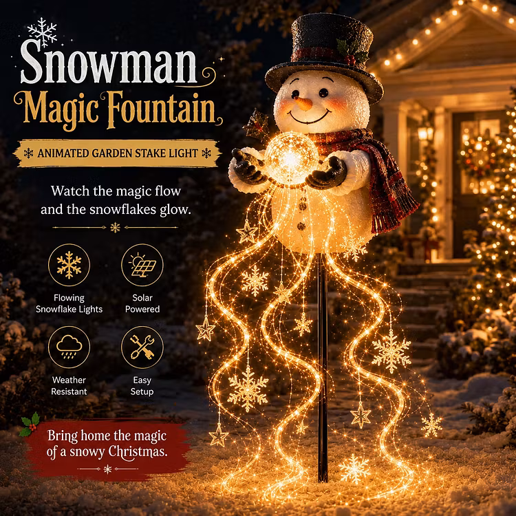 🎅✨ Santa’s Golden Gift Fountain Light 🎁🌟