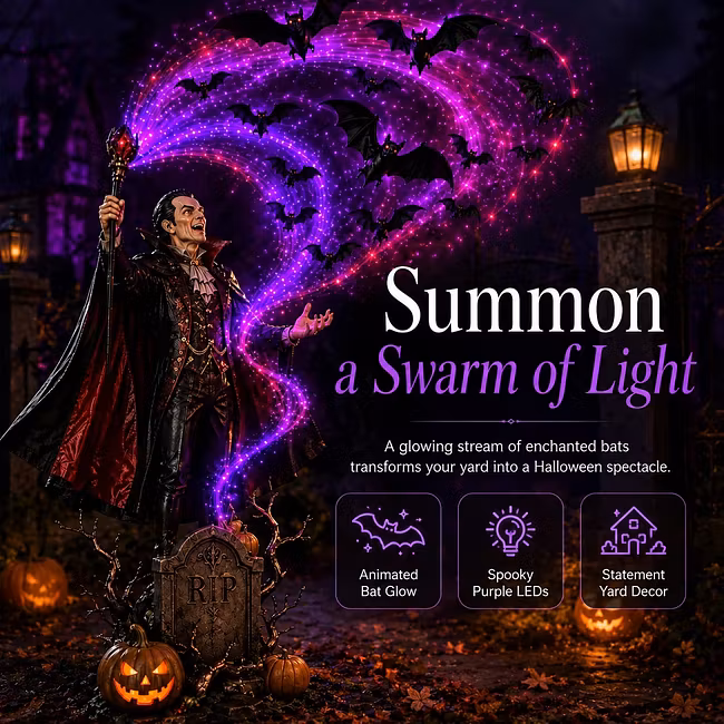 🦇Vampire Summoning Bats Garden Light