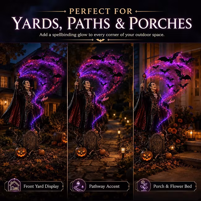 🦇Vampire Summoning Bats Garden Light