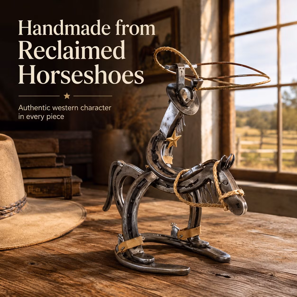 🔥Handcrafted Cowboy Iron Pony Ornament