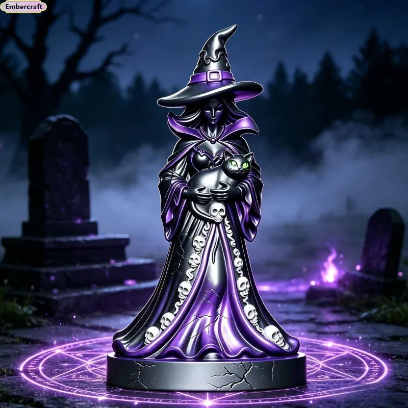 Halloween Skull Witch Tabletop Decor Figurine