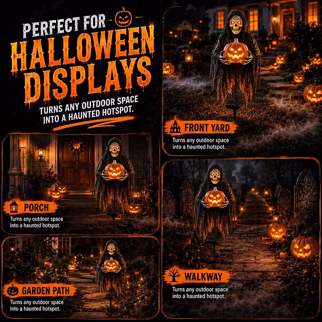 💀 Soul Collector Pumpkin Edition Animated Halloween Yard Decoration