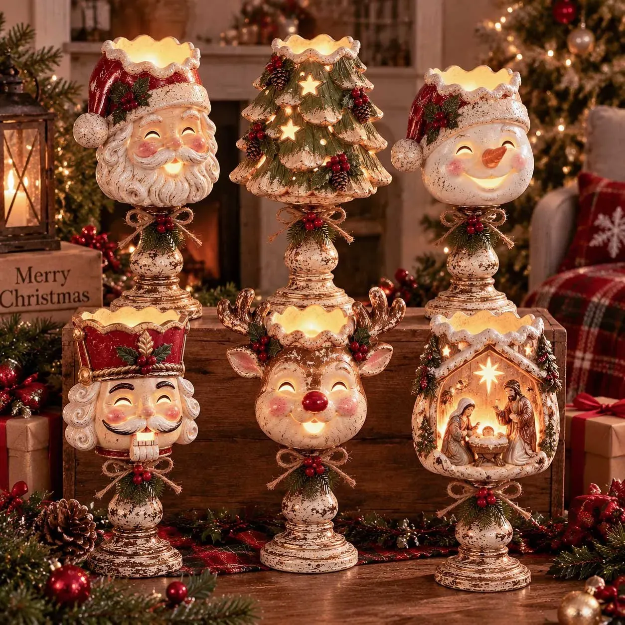 ✨Christmas Heirloom Glow Candle Holder Collection
