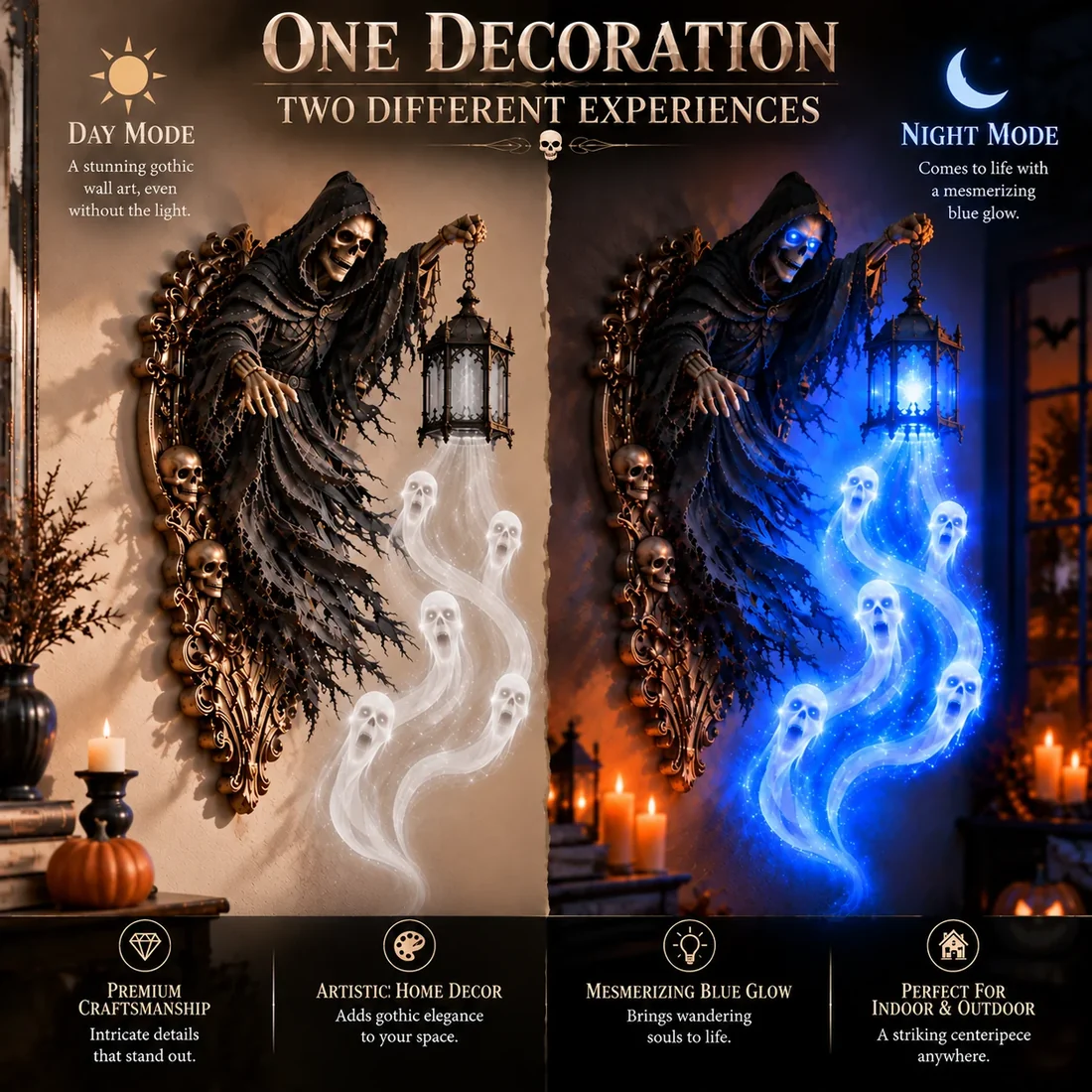 🎃Soul Harvester Haunted Lantern Wall Decor 👻