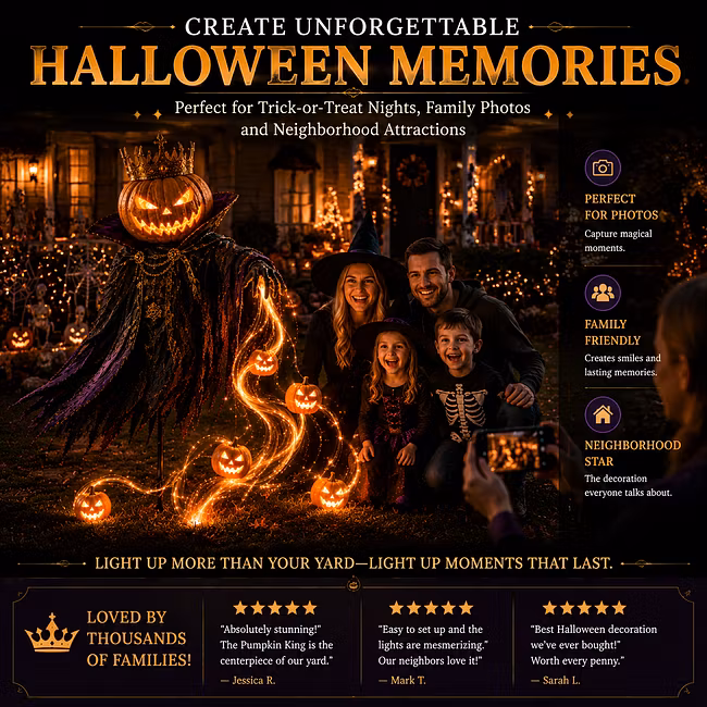 🎁Today 49% OFF🎁🎃Pumpkin King Awakening™ – Flowing LED Halloween Yard Light