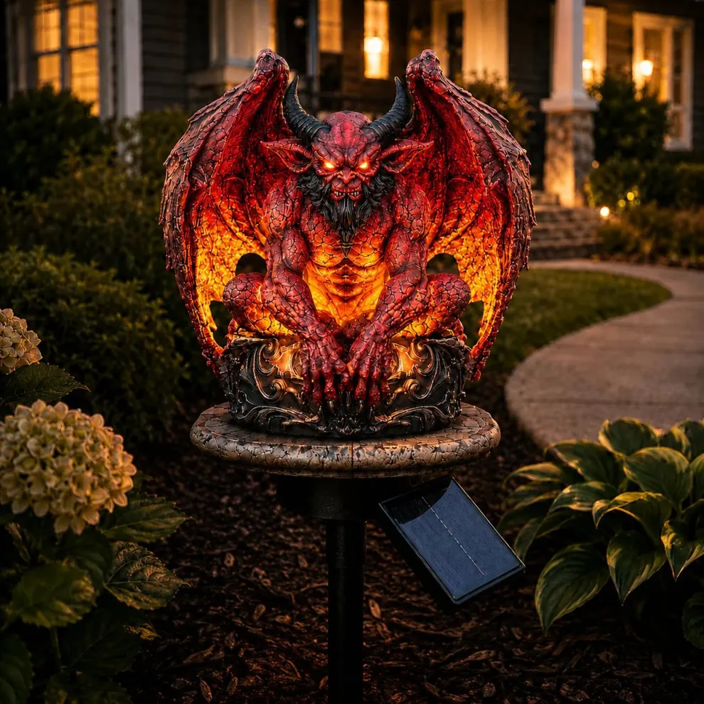 🔥 Gargoyle Guardian Solar Garden Stake Light – 🦇Glowing Gothic Outdoor Yard Decor