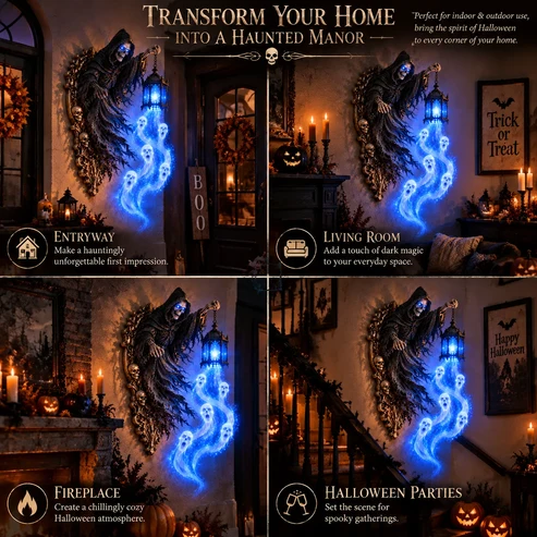 🎃Soul Harvester Haunted Lantern Wall Decor 👻