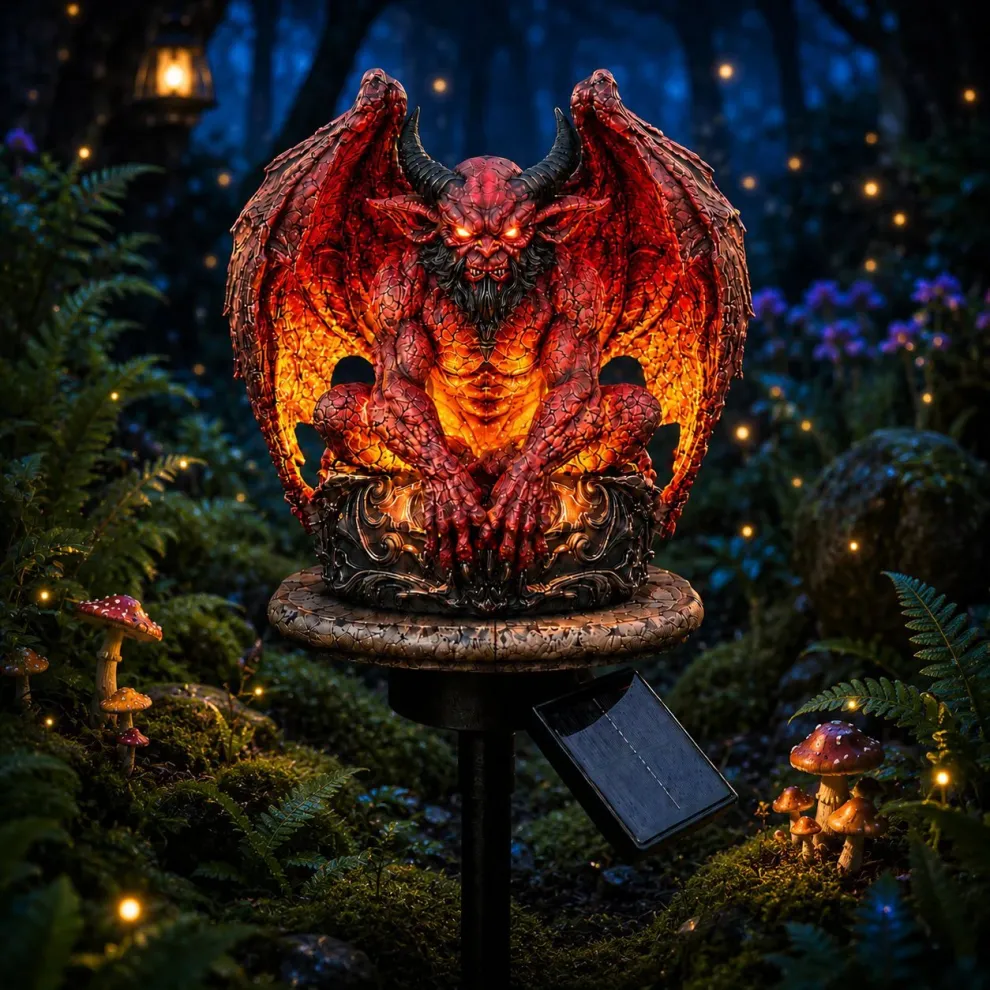 🔥 Gargoyle Guardian Solar Garden Stake Light – 🦇Glowing Gothic Outdoor Yard Decor