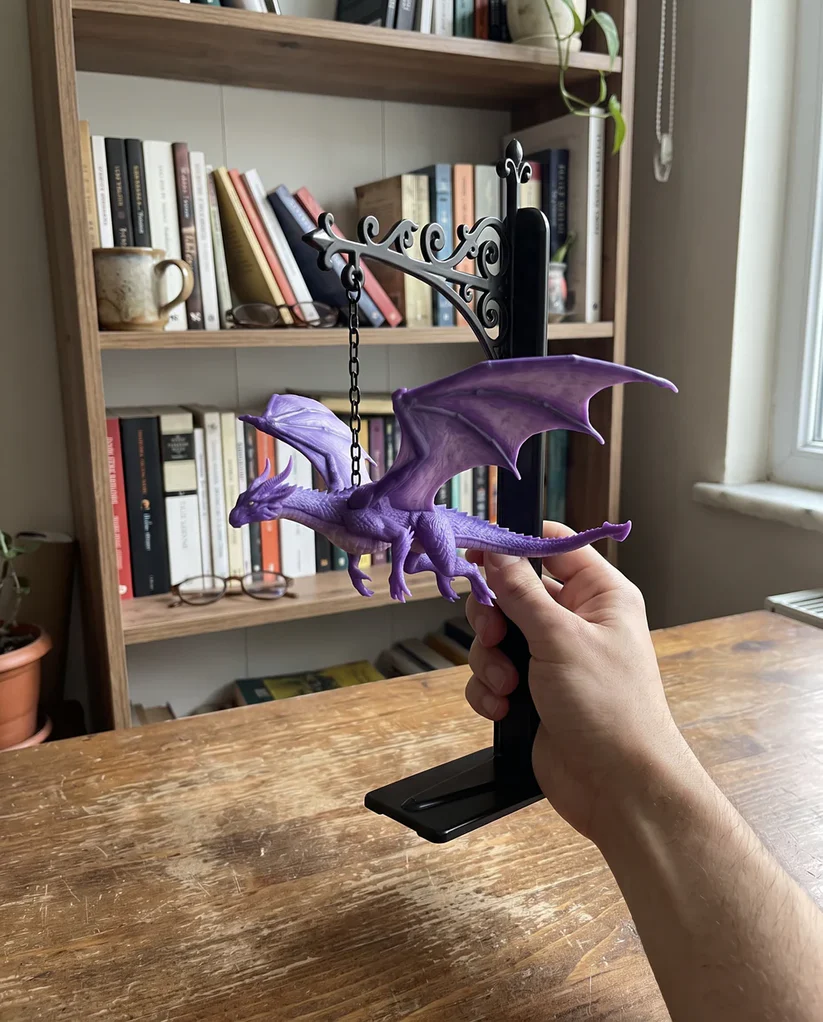 🐉Fantasy Dragon Sculpture Book Holder Decor Lamp
