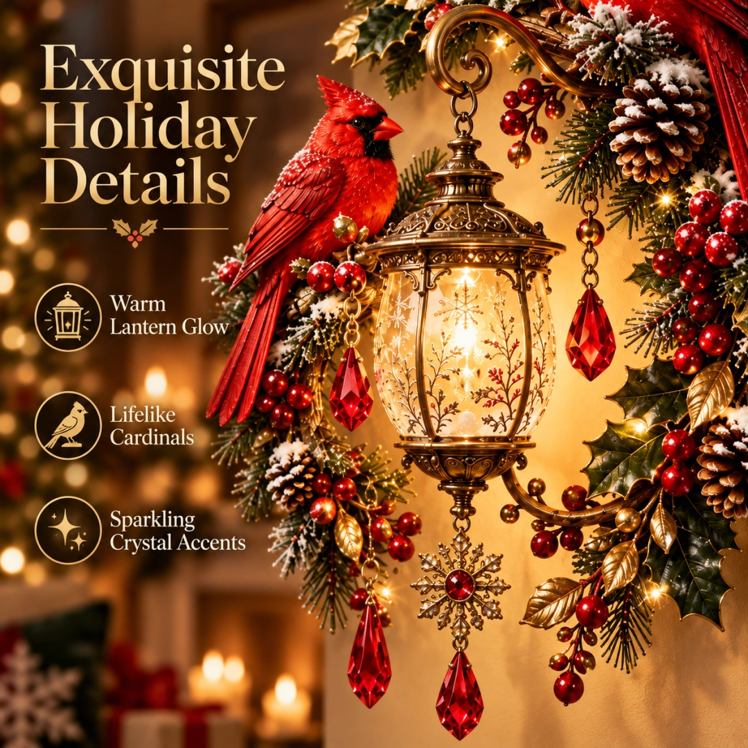 🔥Last Day 49% OFF🔥Cardinal Christmas Lantern Glow – Lighted Holiday Wall Decor