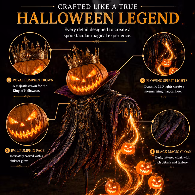 🎁Today 49% OFF🎁🎃Pumpkin King Awakening™ – Flowing LED Halloween Yard Light