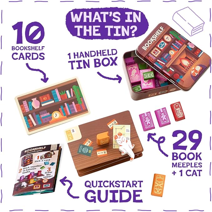 Bookshelf Mini Cooperative Stacking Travel Game