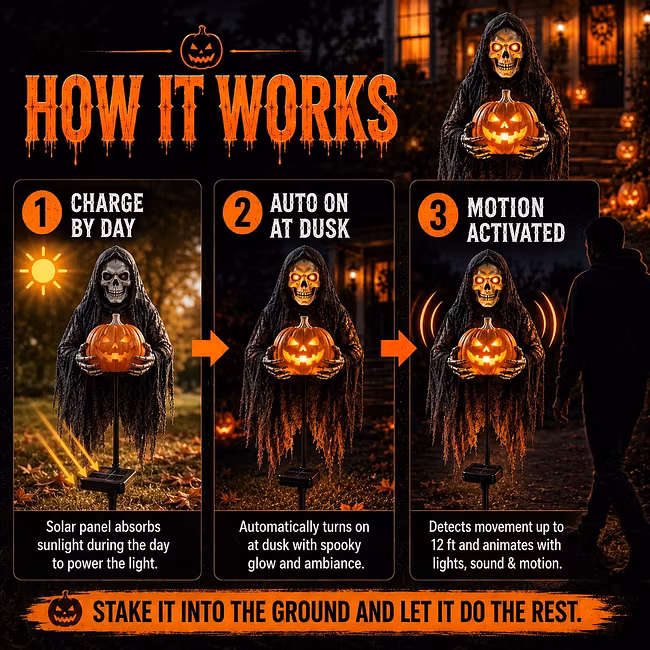 💀 Soul Collector Pumpkin Edition Animated Halloween Yard Decoration