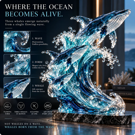 🌊Ocean Spirit Whale Sculpture