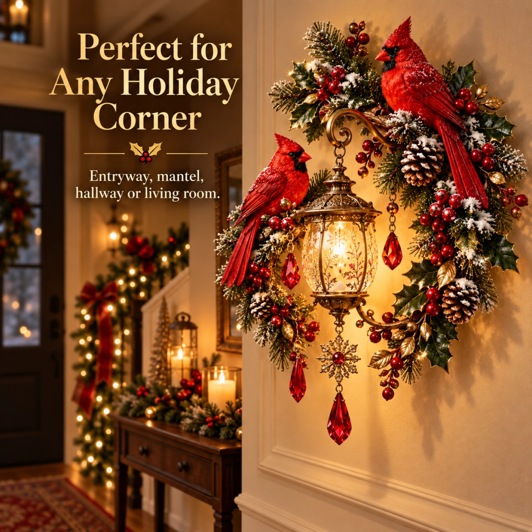 🔥Last Day 49% OFF🔥Cardinal Christmas Lantern Glow – Lighted Holiday Wall Decor
