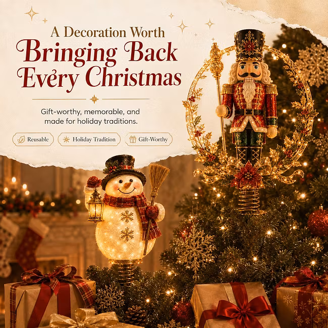 🎅 Lighted Christmas Tree Topper Collection ✨