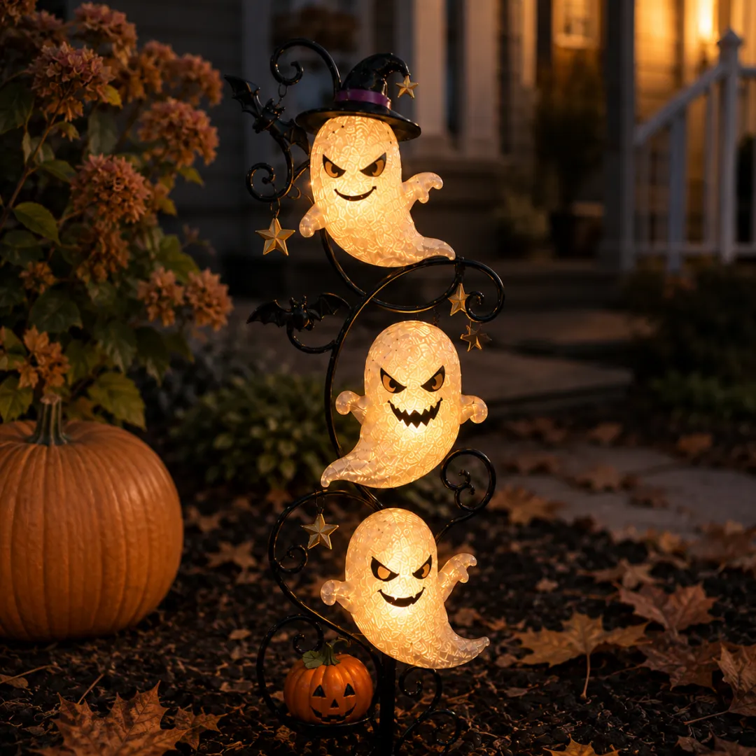 👻 Solar Halloween Little Ghost Garden Stake Light