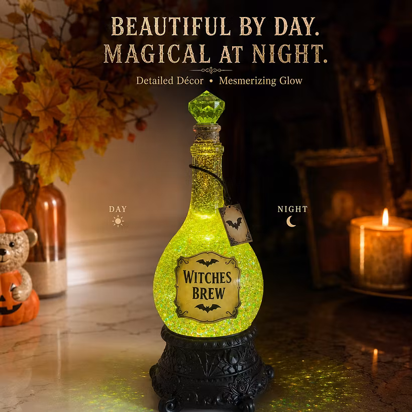 🧙✨Lighted Enchanted Tonic Poison Bottle Glitter Globe