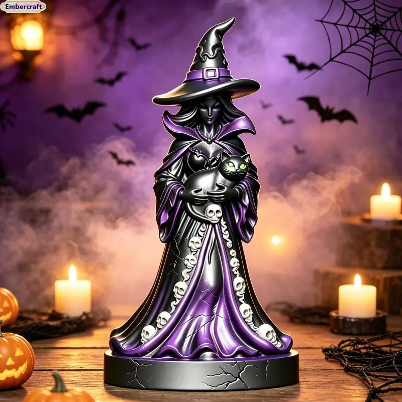 Halloween Skull Witch Tabletop Decor Figurine