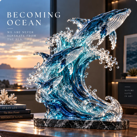 🌊Ocean Spirit Whale Sculpture