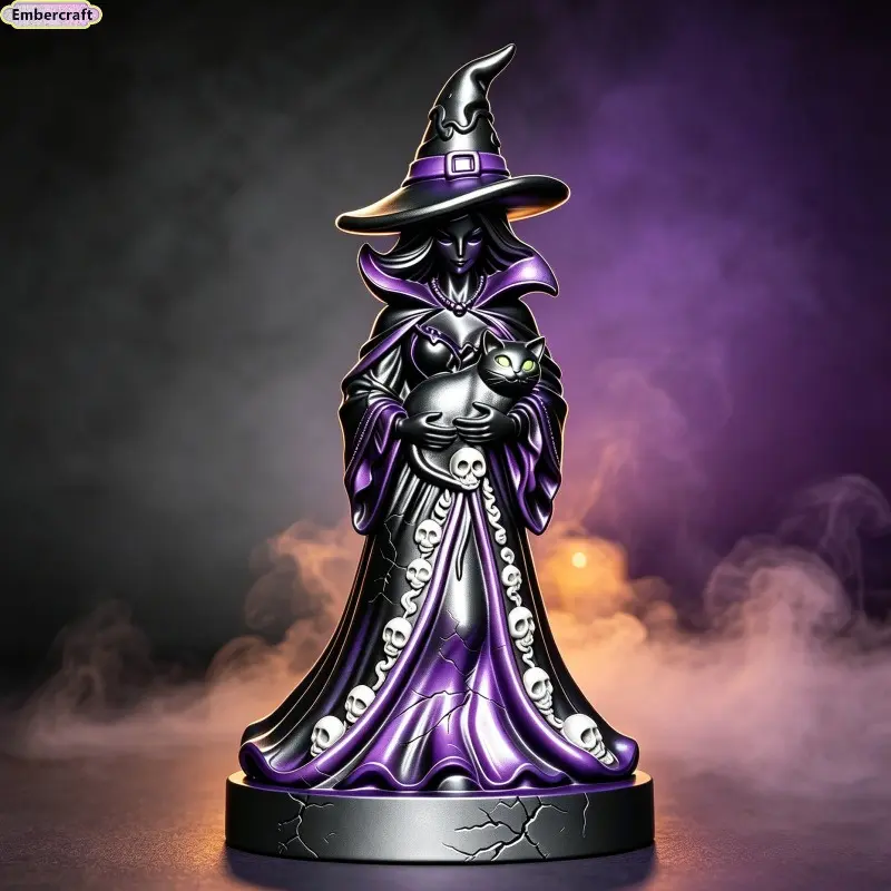 Halloween Skull Witch Tabletop Decor Figurine