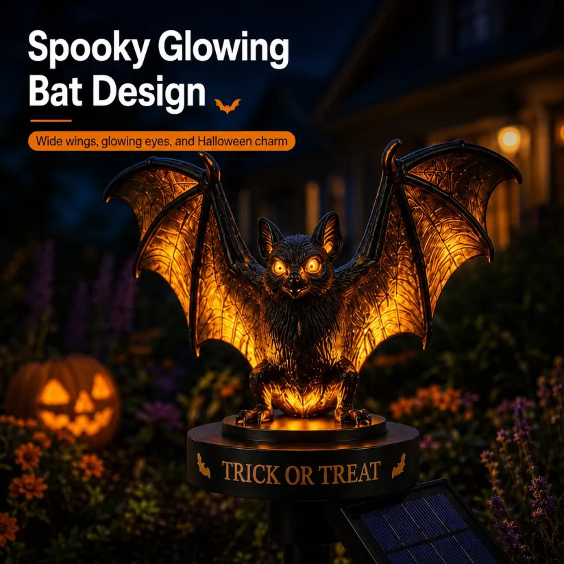 Solar Halloween Bat Garden Stake Light