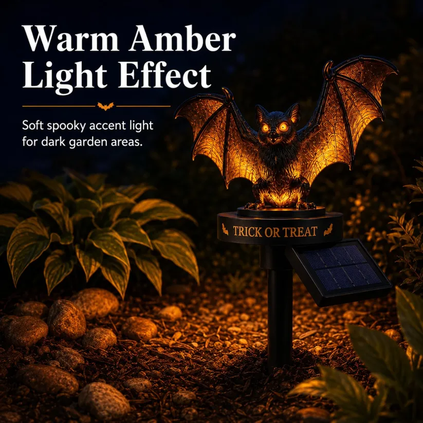 Solar Halloween Bat Garden Stake Light