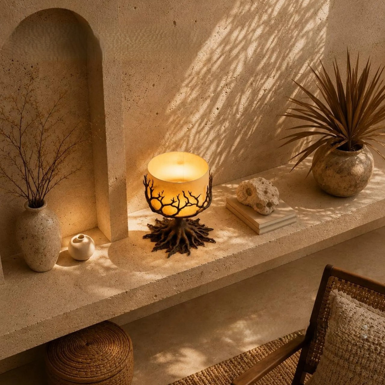 Root Tree Sculpture Table Lamp