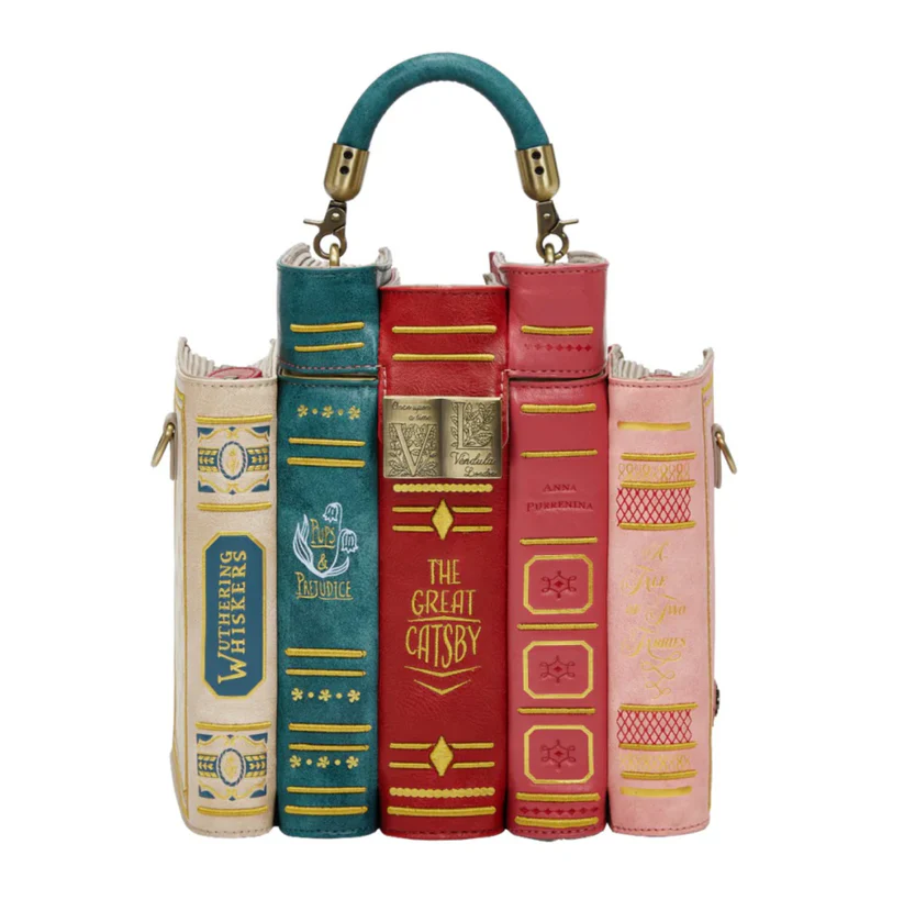 📚Vintage Stacked Novel Book Box Handbag, Literary Book Lover Crossbody Satchel