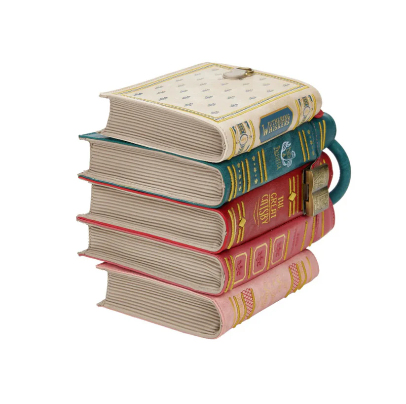 📚Vintage Stacked Novel Book Box Handbag, Literary Book Lover Crossbody Satchel