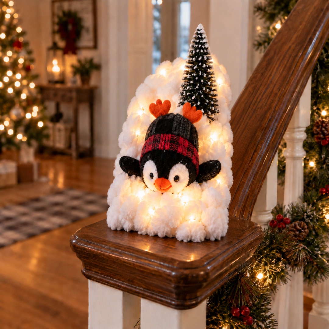 🐧Penguin Christmas Stair Snow Decor