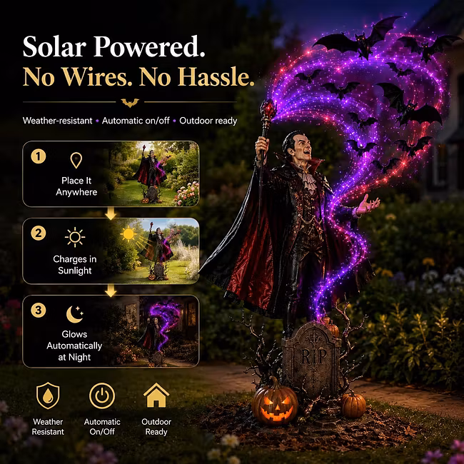 🦇Vampire Summoning Bats Garden Light