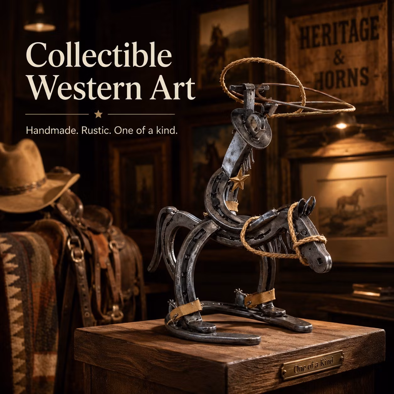 🔥Handcrafted Cowboy Iron Pony Ornament