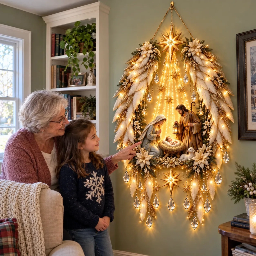 ✨👼 3D Heavenly Angel Wings Nativity Light✨