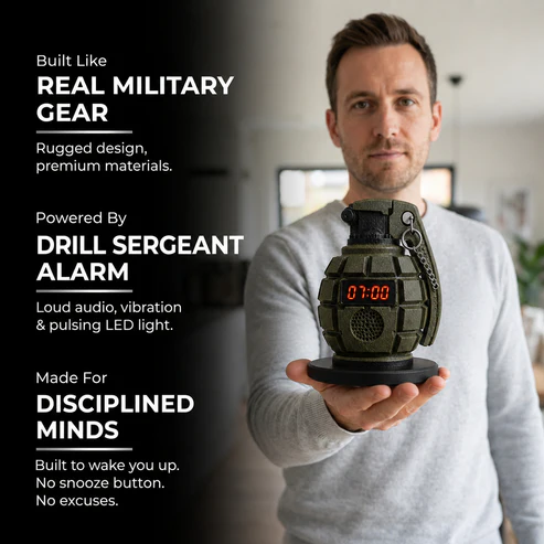 💣Military Grenade Drill Sergeant Alarm Clock