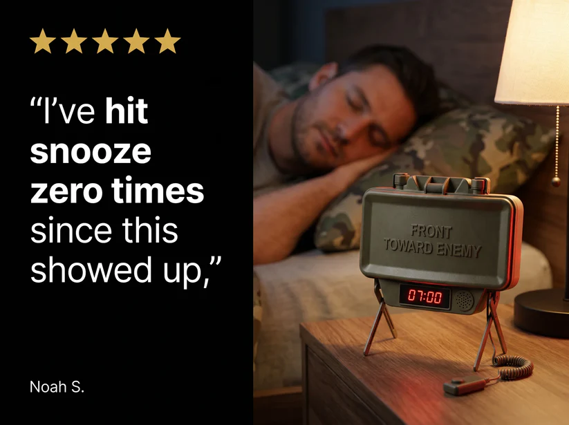 Military Claymore Mine Style Heavy-Duty Wake-Up Alarm Clock