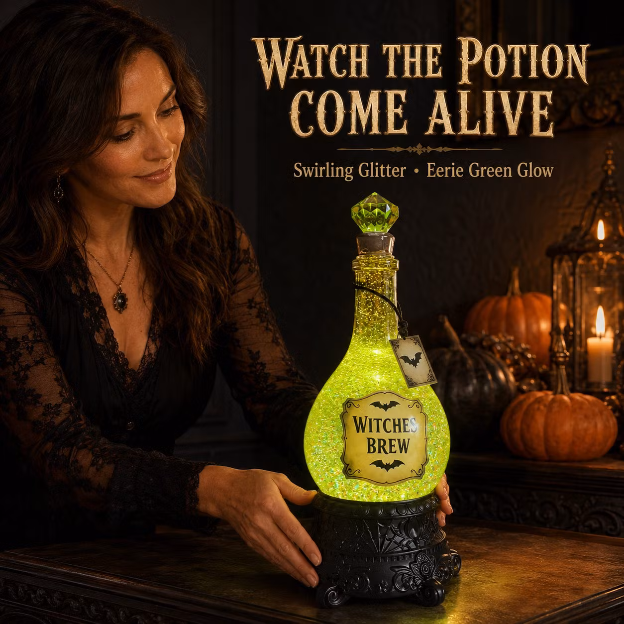 🧙✨Lighted Enchanted Tonic Poison Bottle Glitter Globe