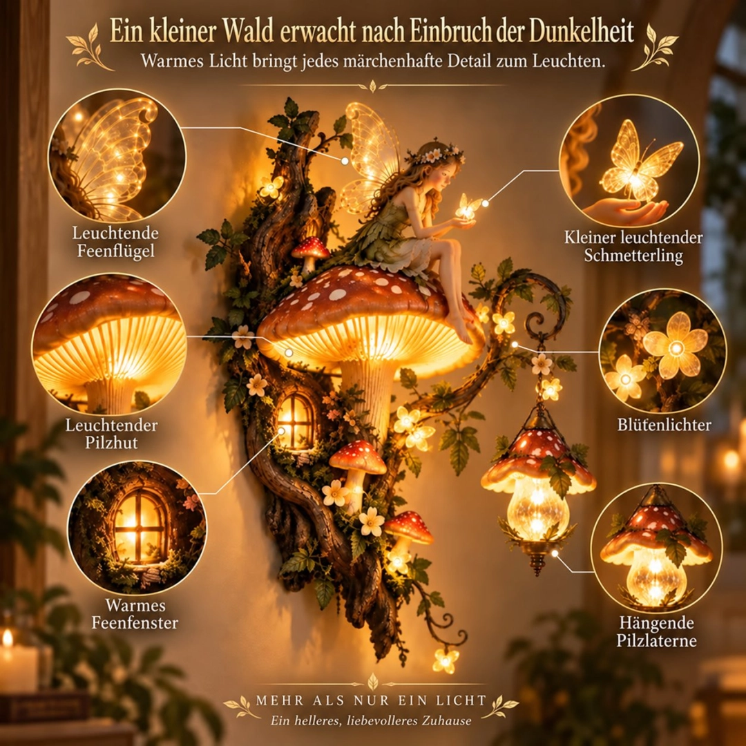 🧚✨ Verzauberte Pilz-Feen-Wandleuchte 🍄🌿