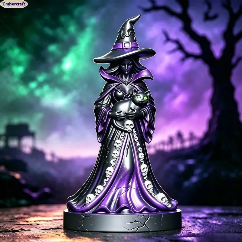 Halloween Skull Witch Tabletop Decor Figurine