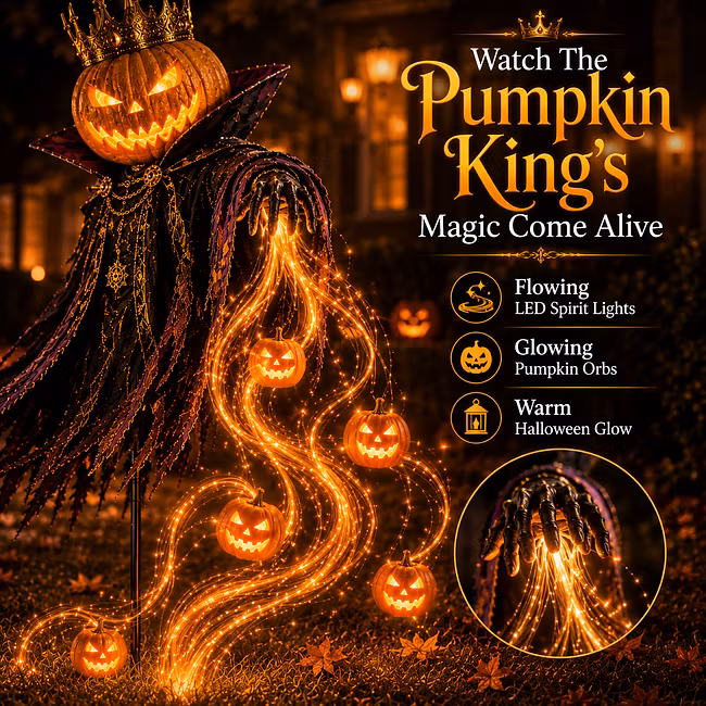 🎁Today 49% OFF🎁🎃Pumpkin King Awakening™ – Flowing LED Halloween Yard Light