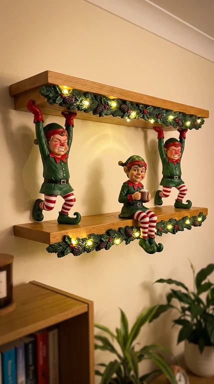 🎅Christmas 3D Sculpture Wall‑Mount Shelf